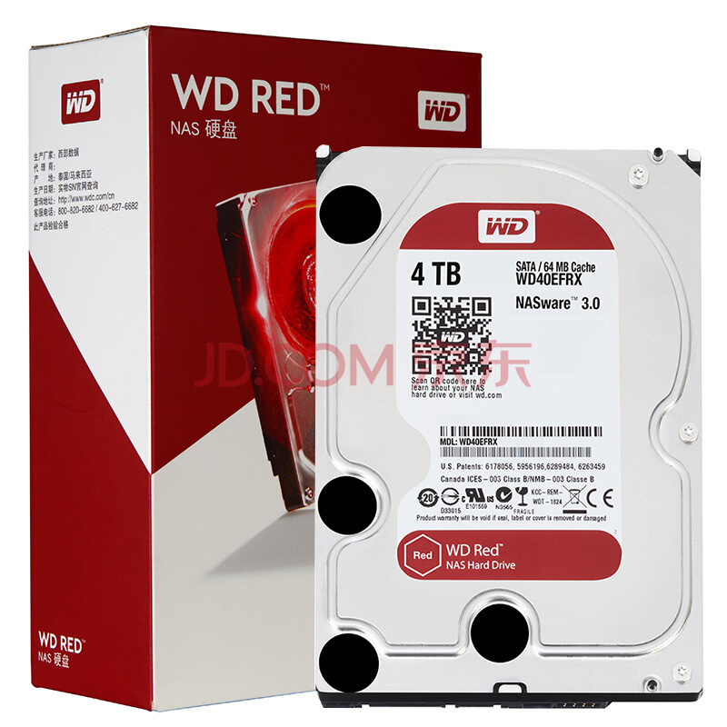 WD 4TB SATA6Gb/s 64M 索NASӲWD40EFRX899Ԫ