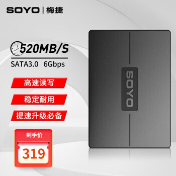 SOYO 梅捷 SSD固态硬盘 SATA3.0 1TB304元包邮（需用券）