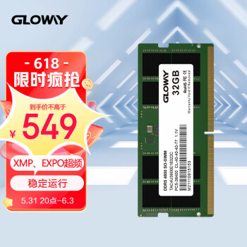 GLOWAY  Sϵ DDR5 4800MHz ʼǱڴ 32GB 549Ԫ